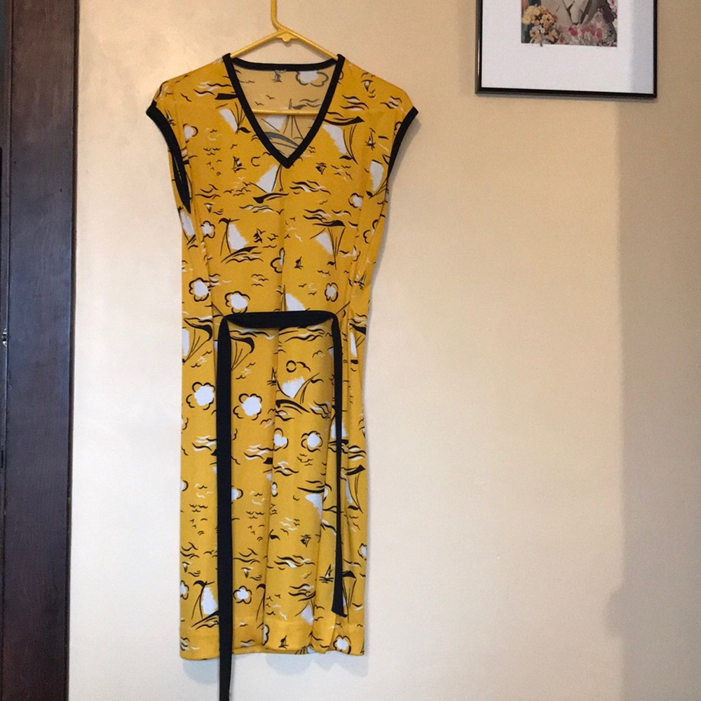 Vintage Yellow Sailboat Dress